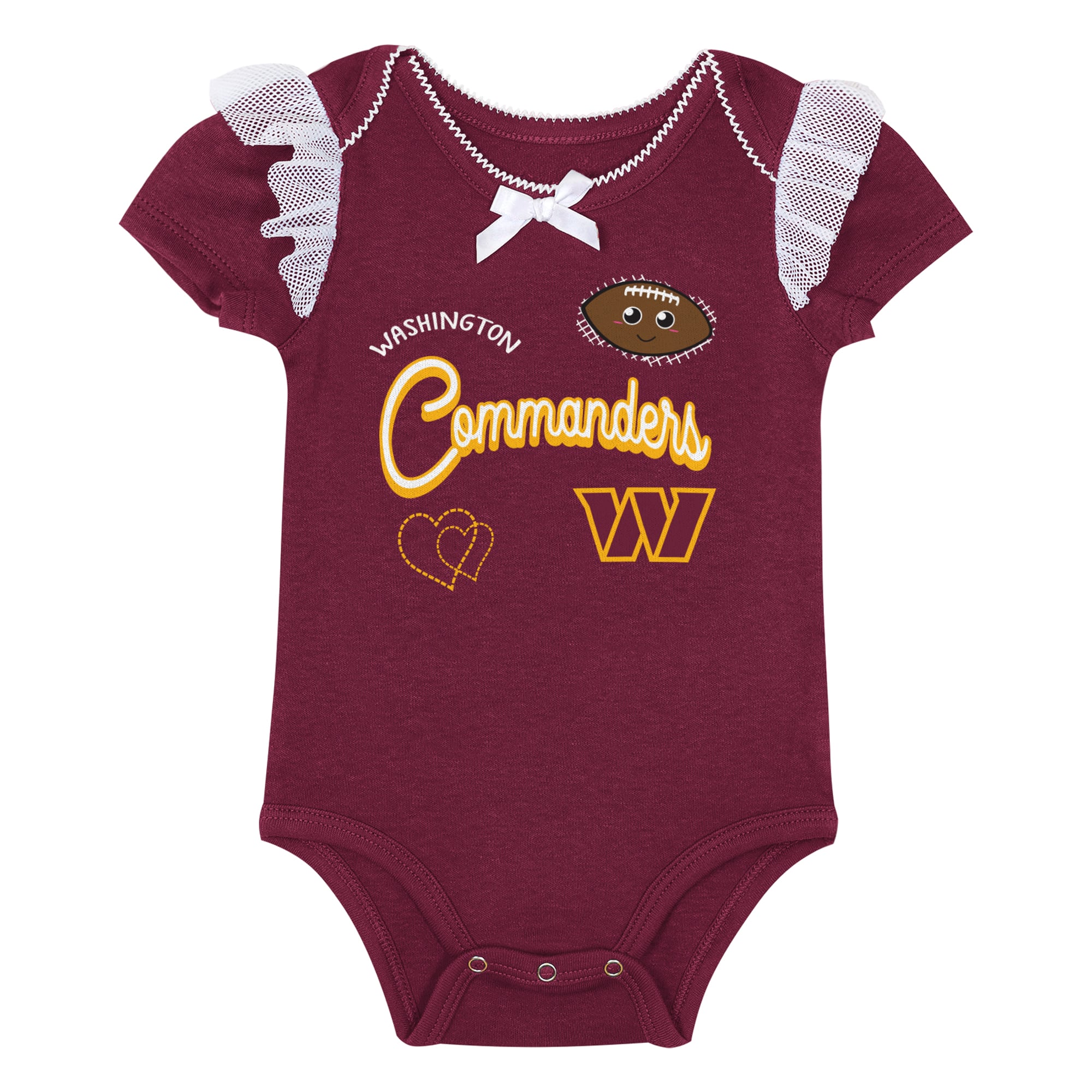 Ensemble body et jupe imprimé cœurs fondus bordeaux des commandants Washington pour bébé fille Outerstuff