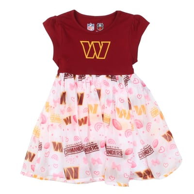 Washington Commanders Wes & Willy Girls Toddler Princess Dress - Burgundy