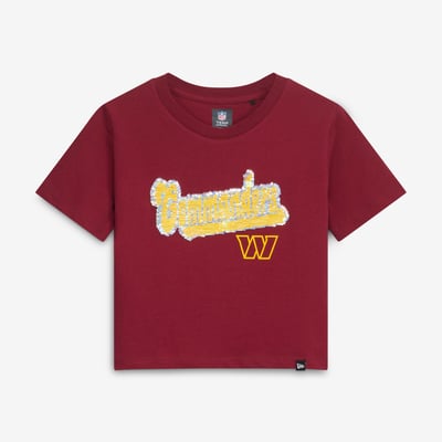  Washington Commanders New Era Girls  Youth Flip Sequin Boxy T-Shirt - Burgundy