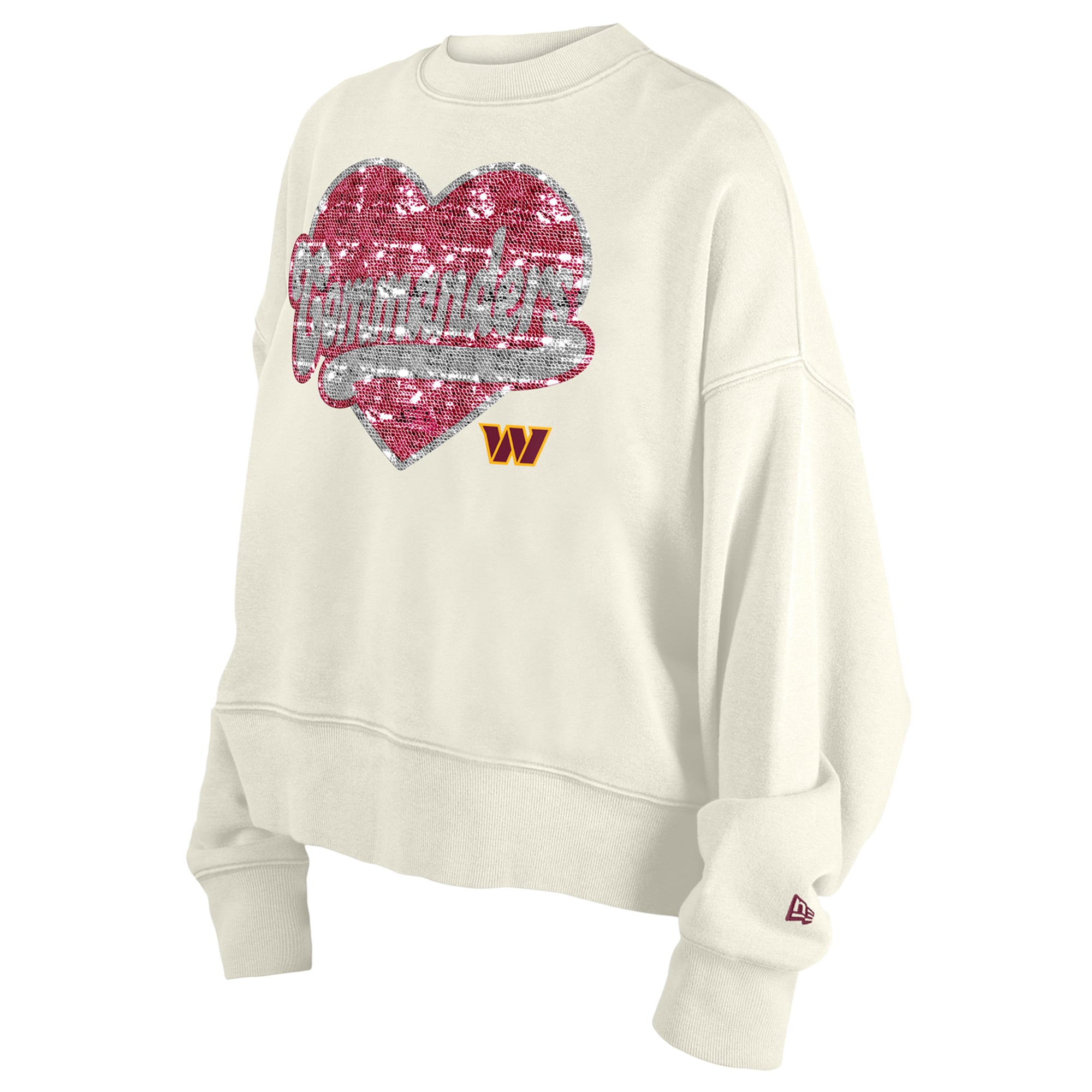Sweat-shirt à sequins réversibles New Era beige clair pour filles