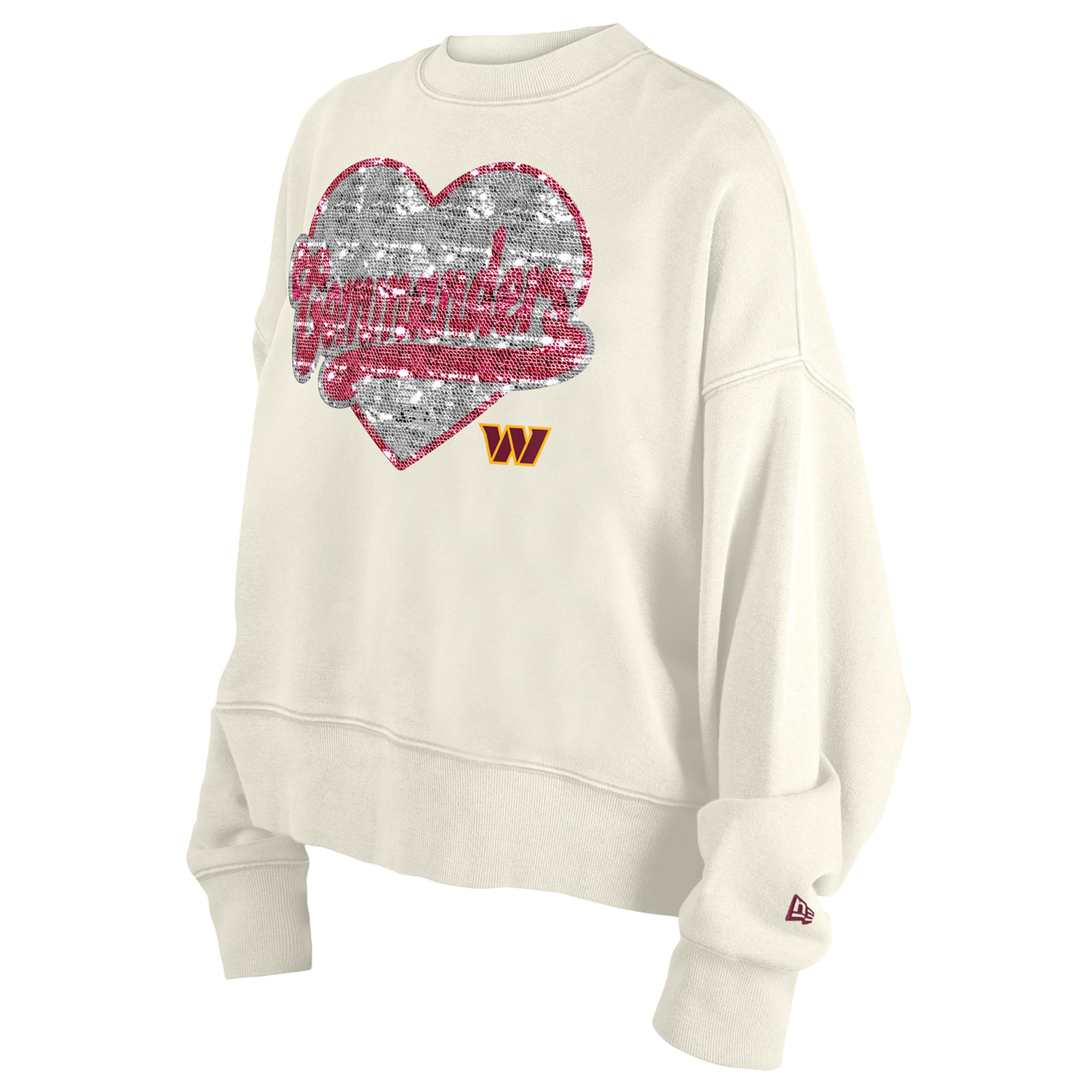 Sweat-shirt à sequins réversibles New Era beige clair pour filles