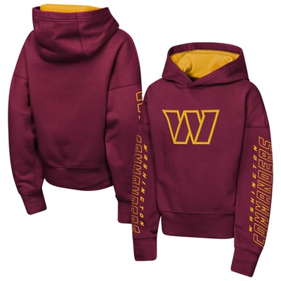 Washington Commanders Outerstuff Girls Youth Miss Tailgate Color Block Hoodie - Burgundy