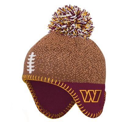 Washington Commanders Outerstuff Infant Football Head Knit Hat - Brown
