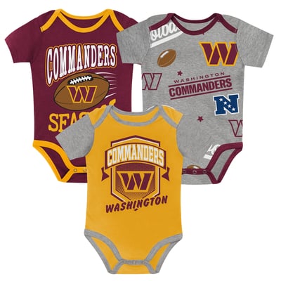  Washington Commanders Outerstuff Infant First Round Pick 3-Piece Bodysuit Set