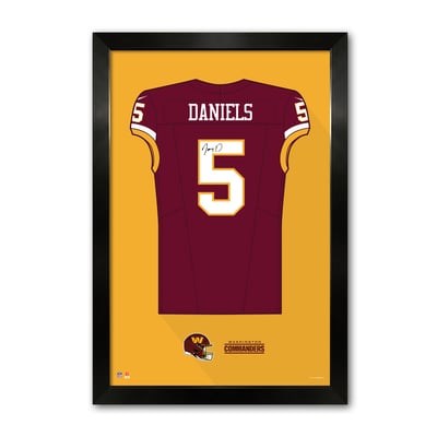 Jayden Daniels Washington Commanders 14" x 20" Framed Jersey Art Print