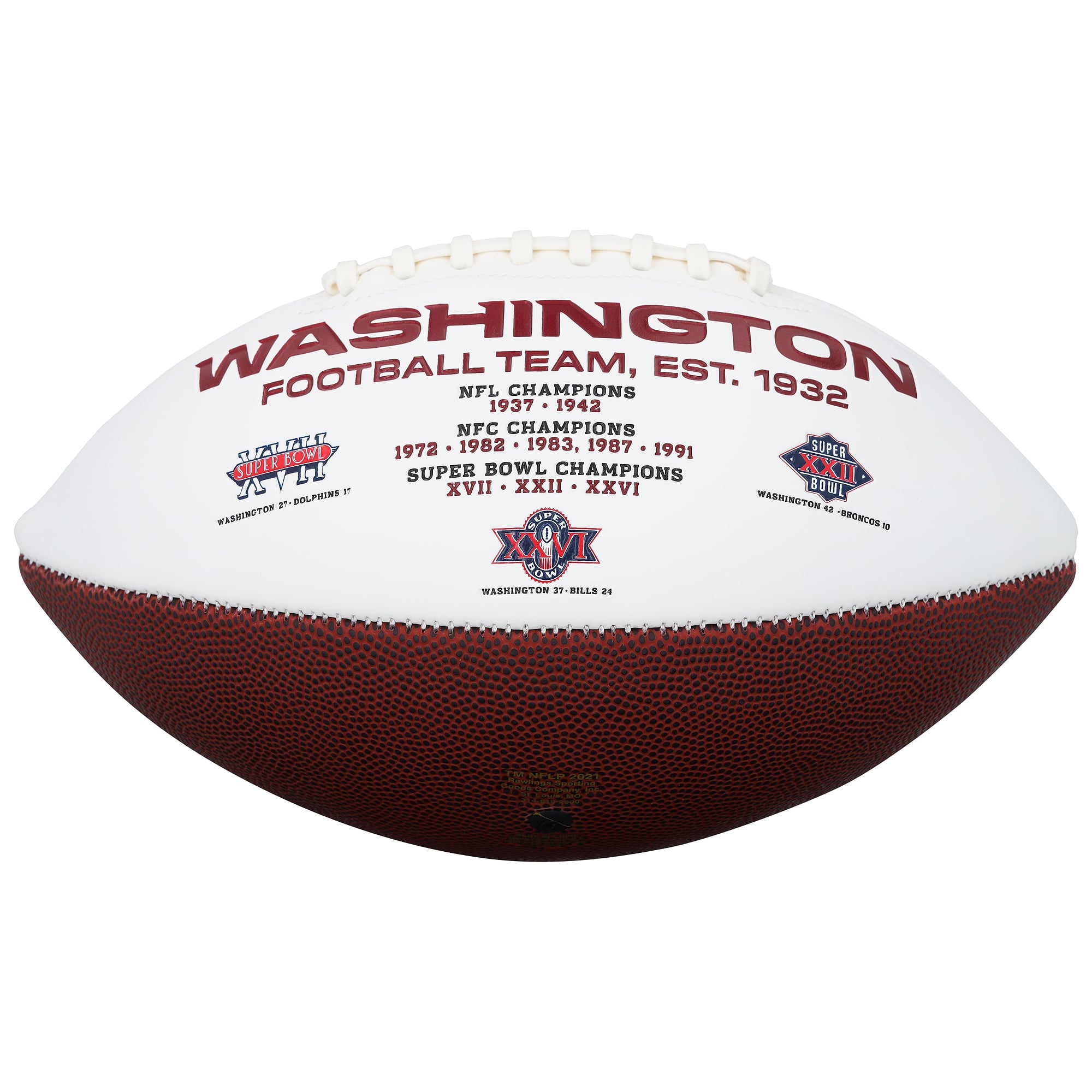 Joe Theismann Washington Commanders Autographed Wilson White Panel Football with "SB XVII Champs" Inscription