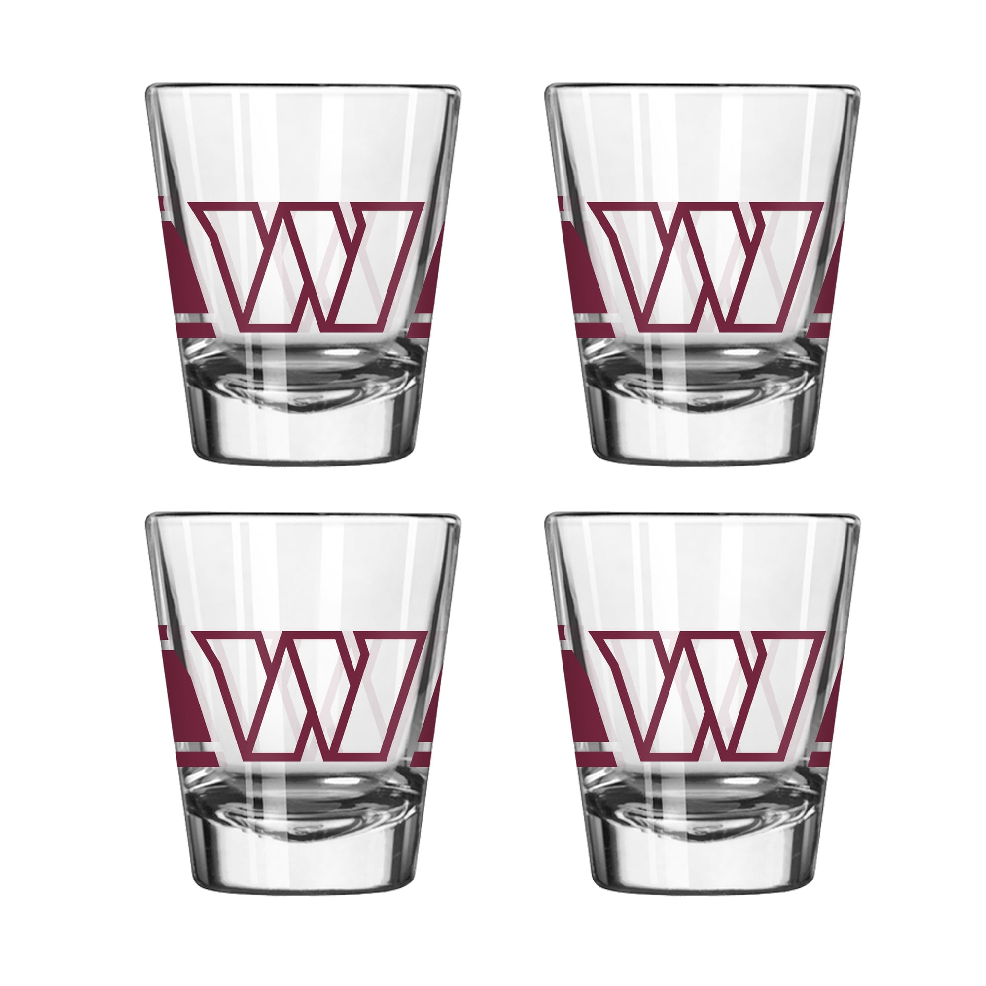 Logo Brands Washington Commanders Four-Piece Stripe Shot Glass Set