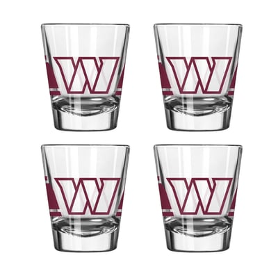 Washington Commanders Logo Brands Four-Piece Stripe Shot Glass Set