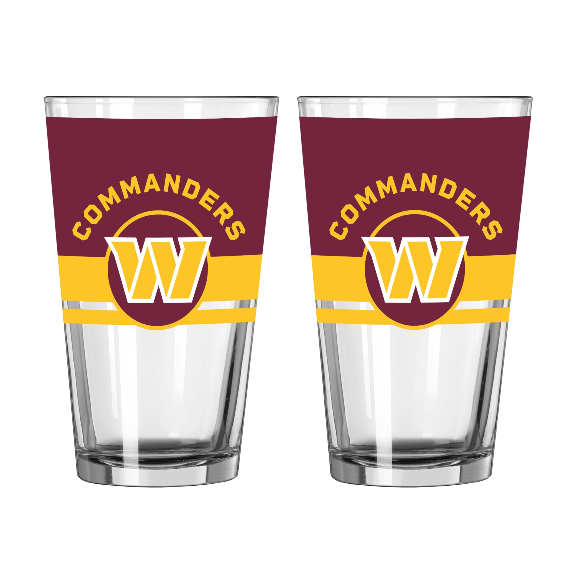Ensemble de deux verres à bière Horizon de 473 ml (16 oz) Logo Brands Washington Commanders