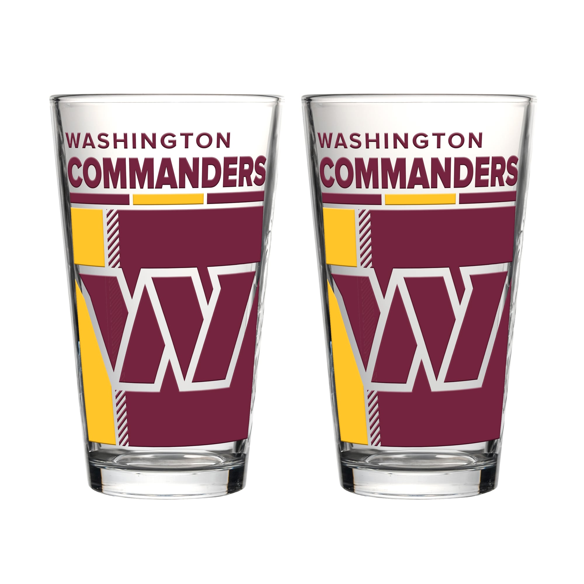 Ensemble de deux verres à bière Logo Brands Washington Commanders de 473 ml (16 oz).