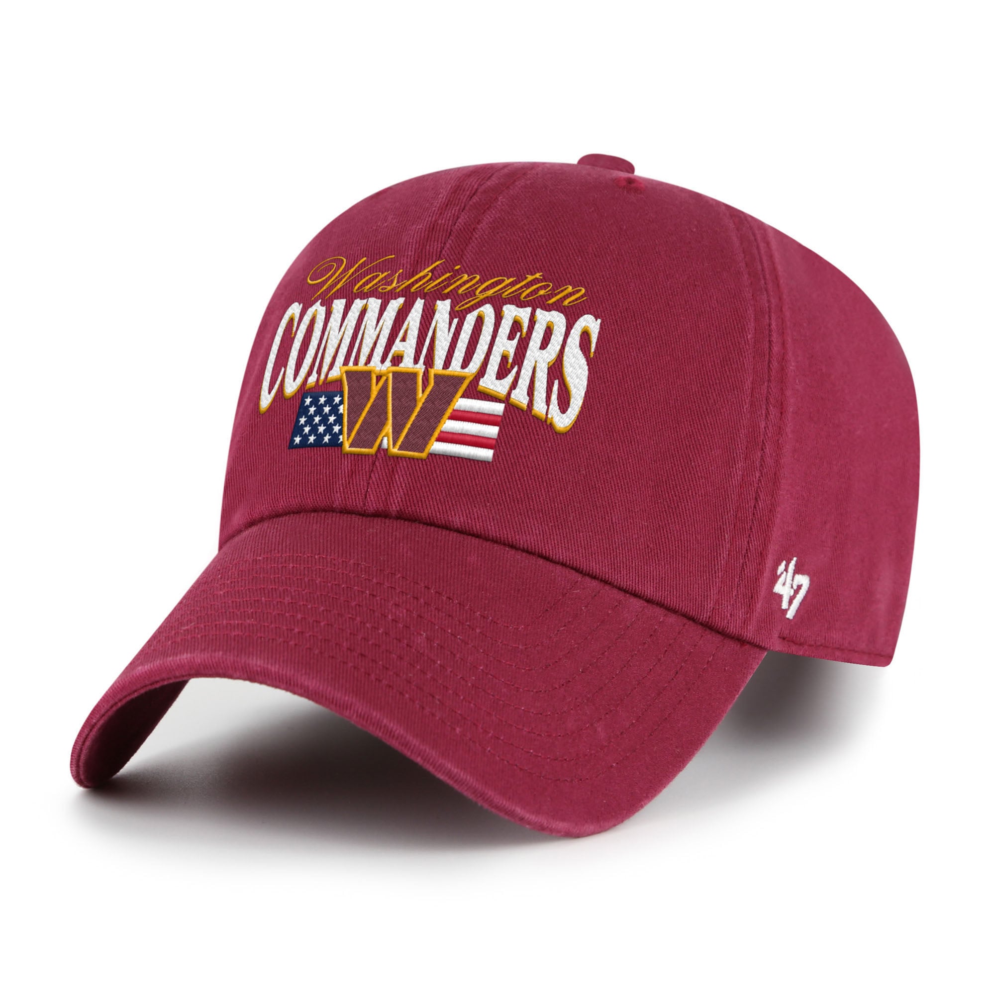Chapeau ajustable pour homme « 47 Burgundy Washington Commanders American Flag Clean Up »
