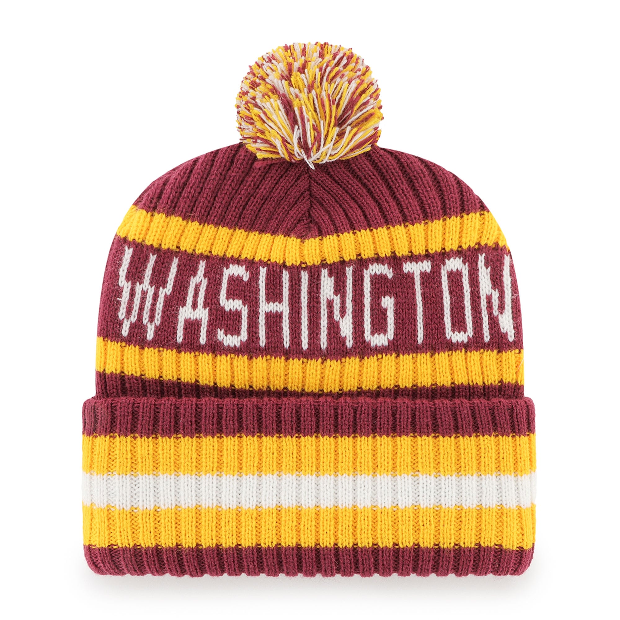 Bonnet en tricot à revers Washington Commanders Bering '47 bordeaux pour homme avec pompon