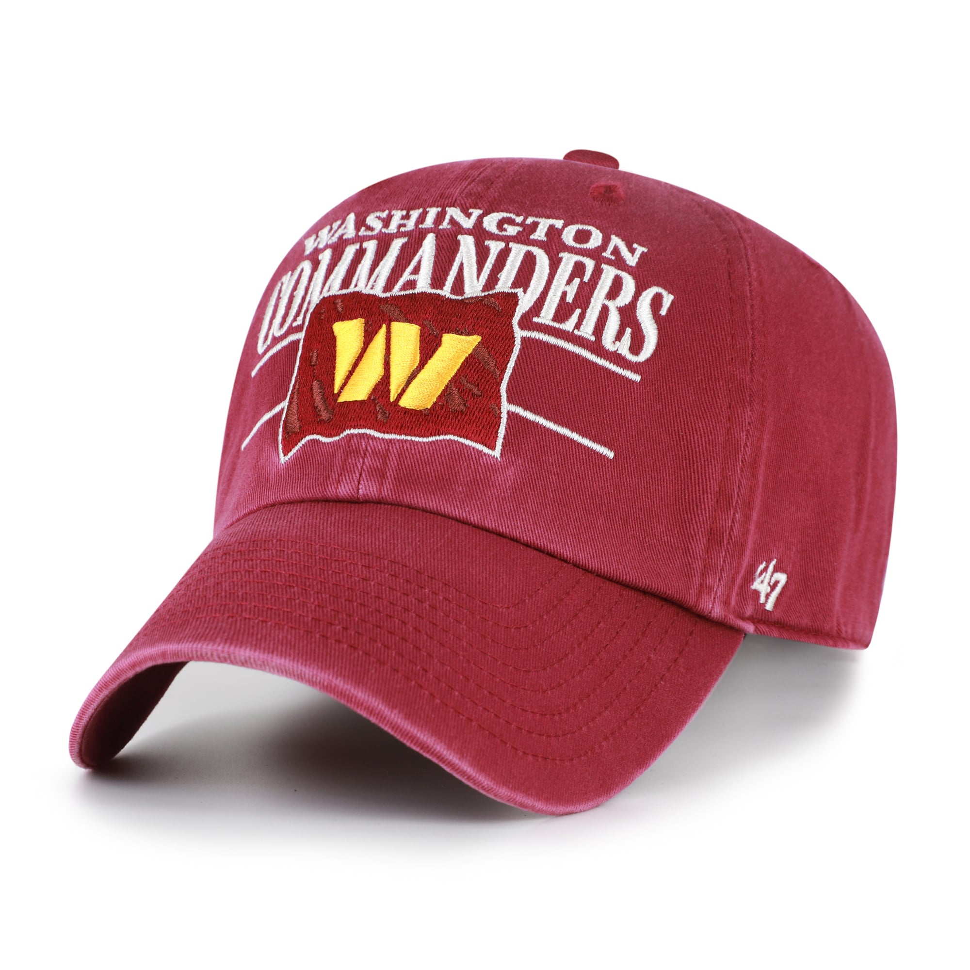Men's '47 Burgundy Washington Commanders Throwback Graphic Clean Up Adjustable Hat
