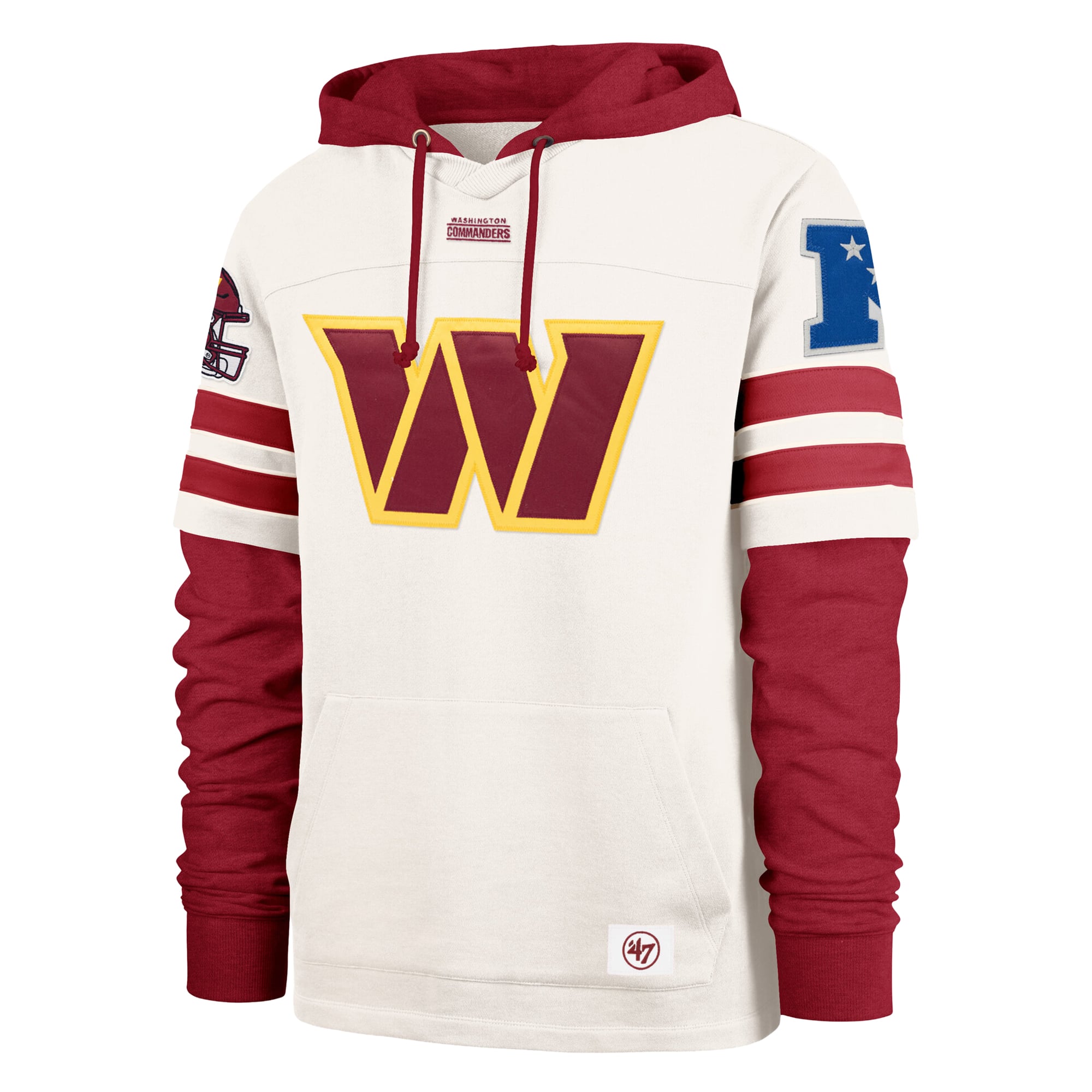 Sweat à capuche pour homme '47 Cream Washington Commanders Split Zone Cornerback Duo Lacer