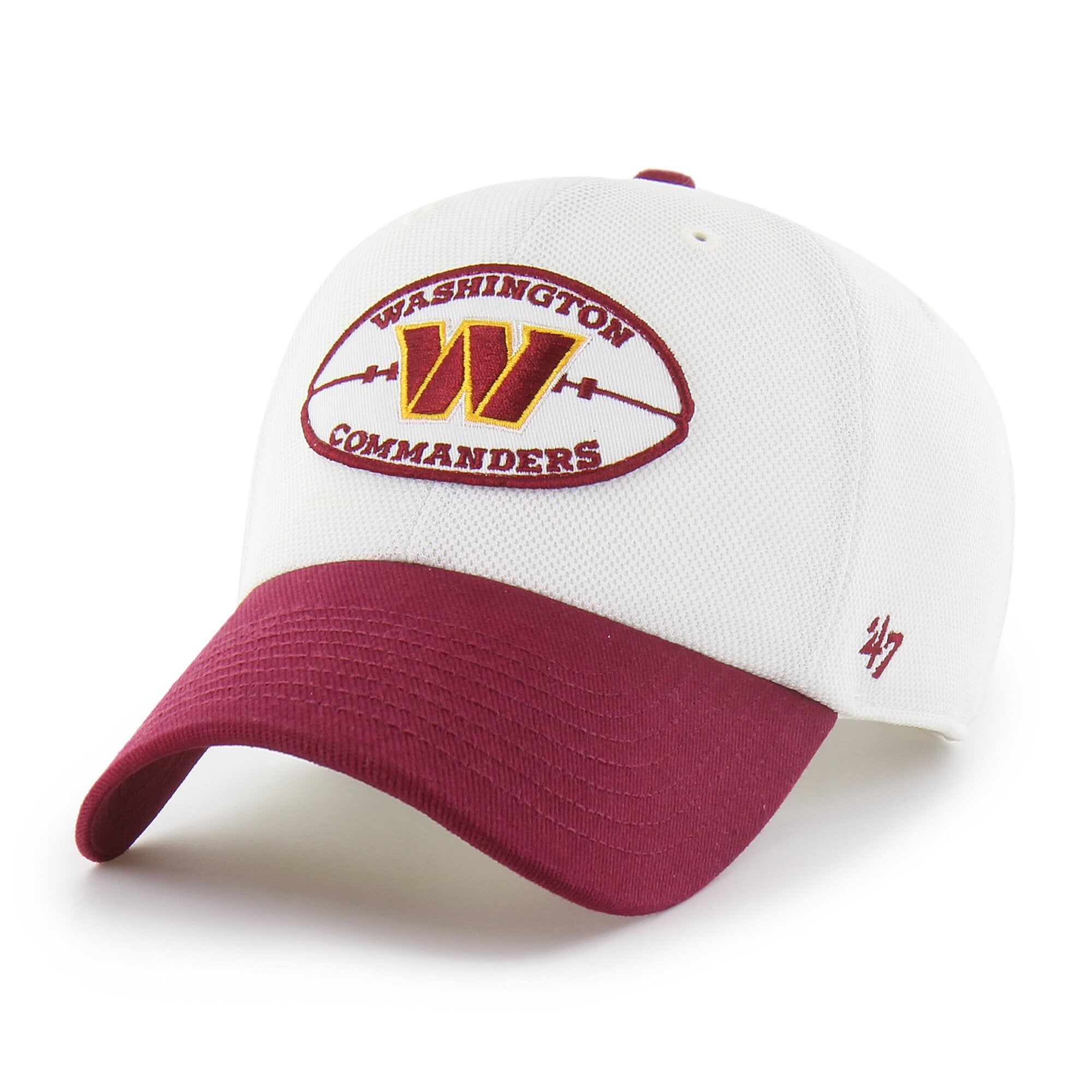 Casquette ajustable « 47 Cream/Bordeaux Washington Commanders » en piqué avec écusson Clean Up