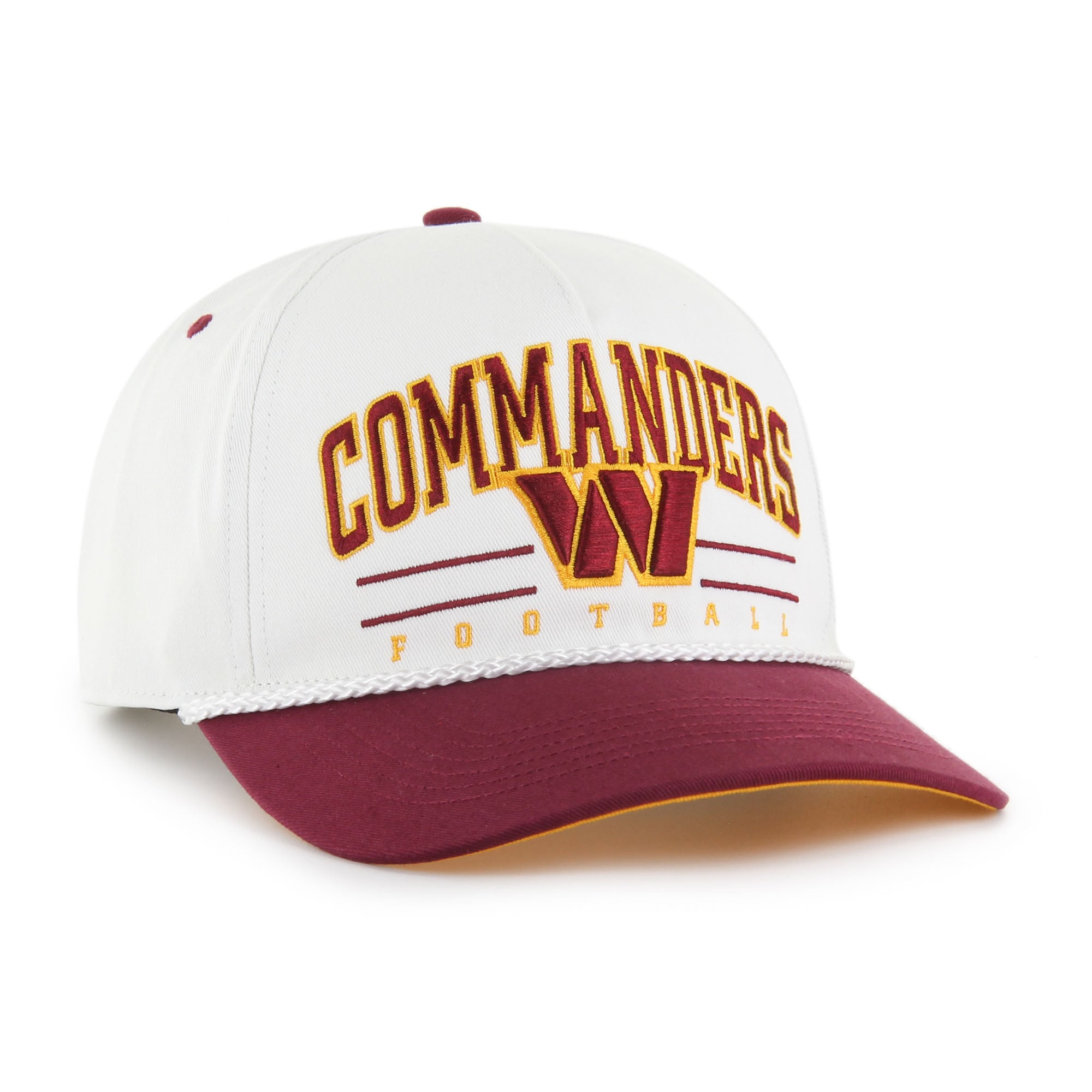 Men's '47 White/Burgundy Washington Commanders Roscoe Two-Toned Hitch Adjustable Hat