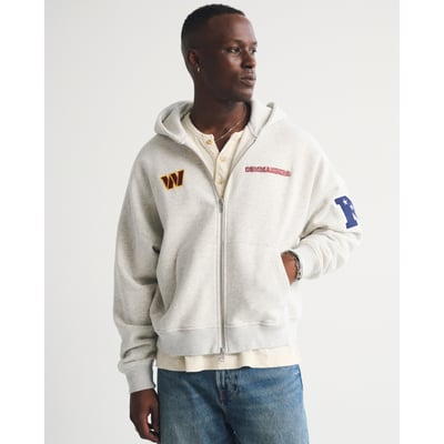 Washington Commanders Abercrombie & Fitch  Fleece Full-Zip Hoodie - Gray