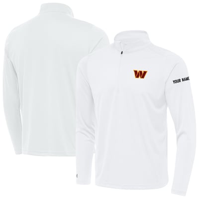 Washington Commanders Antigua  Personalized Tribute Quarter-Zip Pullover - White