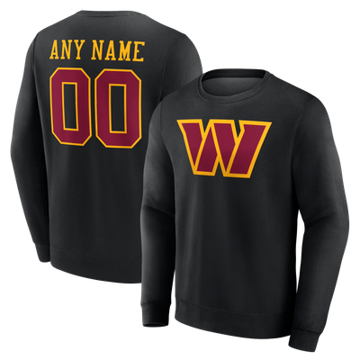 Washington Commanders  Team Authentic Personalized Name & Number Sweatshirt - Black