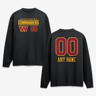 Washington Commanders  Touchdown Wordmark Personalized Name & Number Sweatshirt - Black