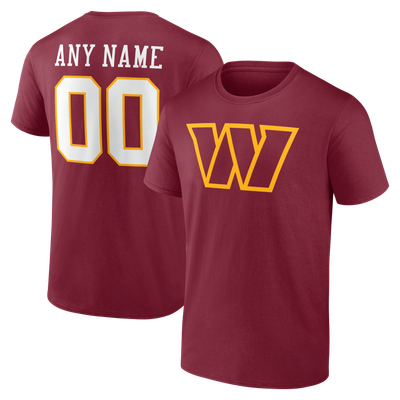 Washington Commanders  Team Authentic Personalized Name & Number T-Shirt - Burgundy