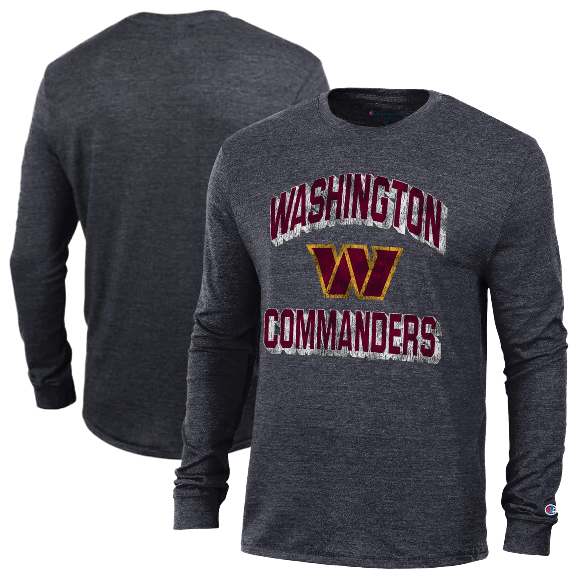 T-shirt à manches longues Champion Black Washington Commanders Ultimate Tri-Blend pour homme