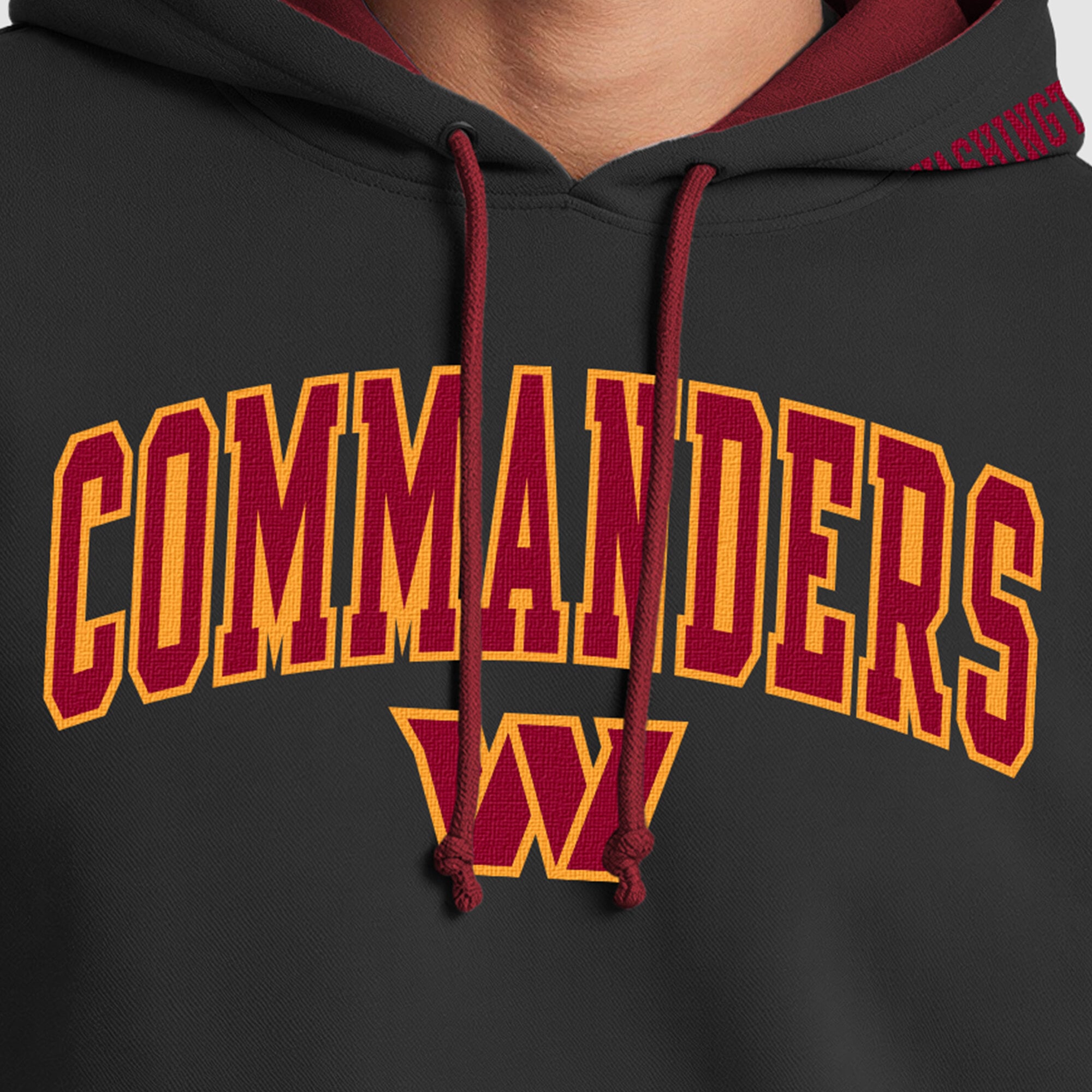 Sweat à capuche contrasté Champion pour homme, gris chiné/bordeaux, Washington Commanders