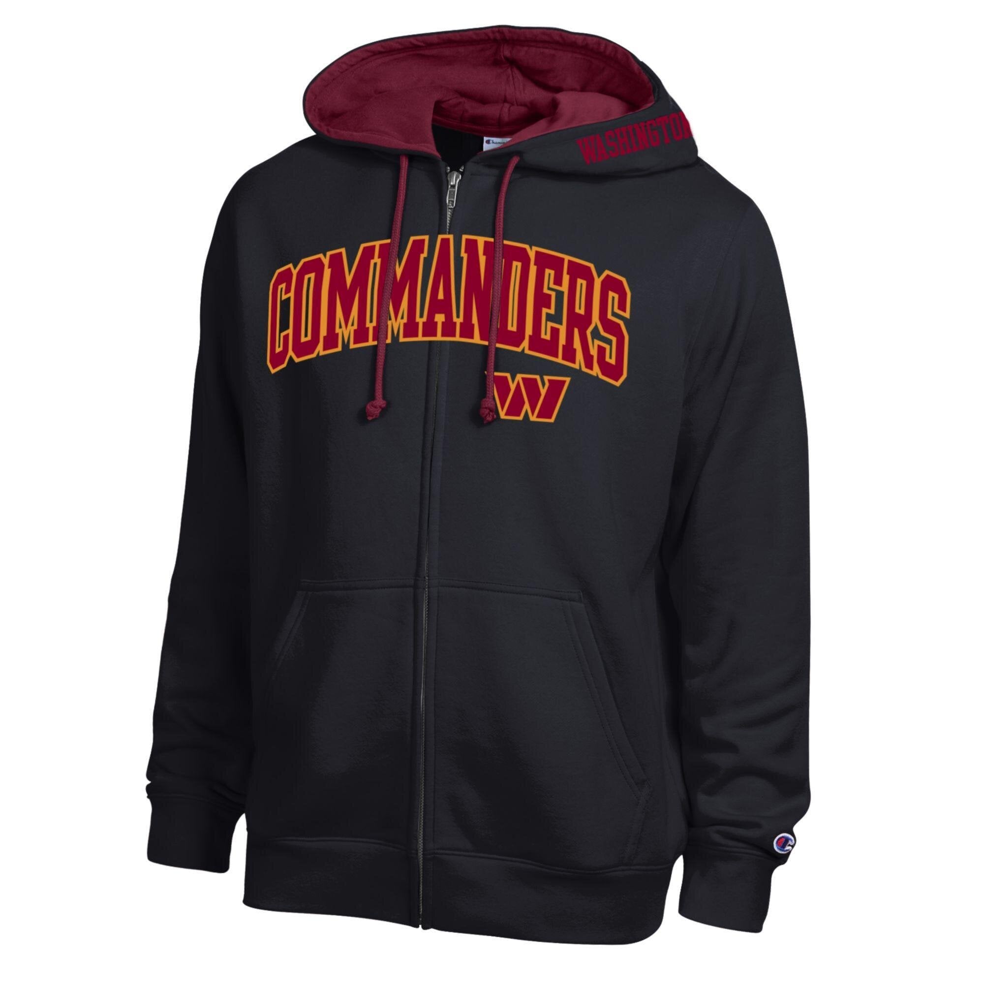 Sweat à capuche zippé Champion Washington Commanders bordeaux/grenat pour homme