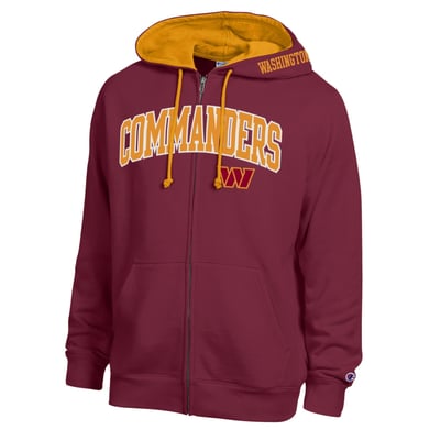  Washington Commanders Champion Full-Zip Hoodie -  Burgundy/Gold