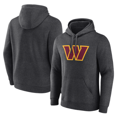 Sweat à capuche avec logo principal des commandants de Washington - Gris anthracite