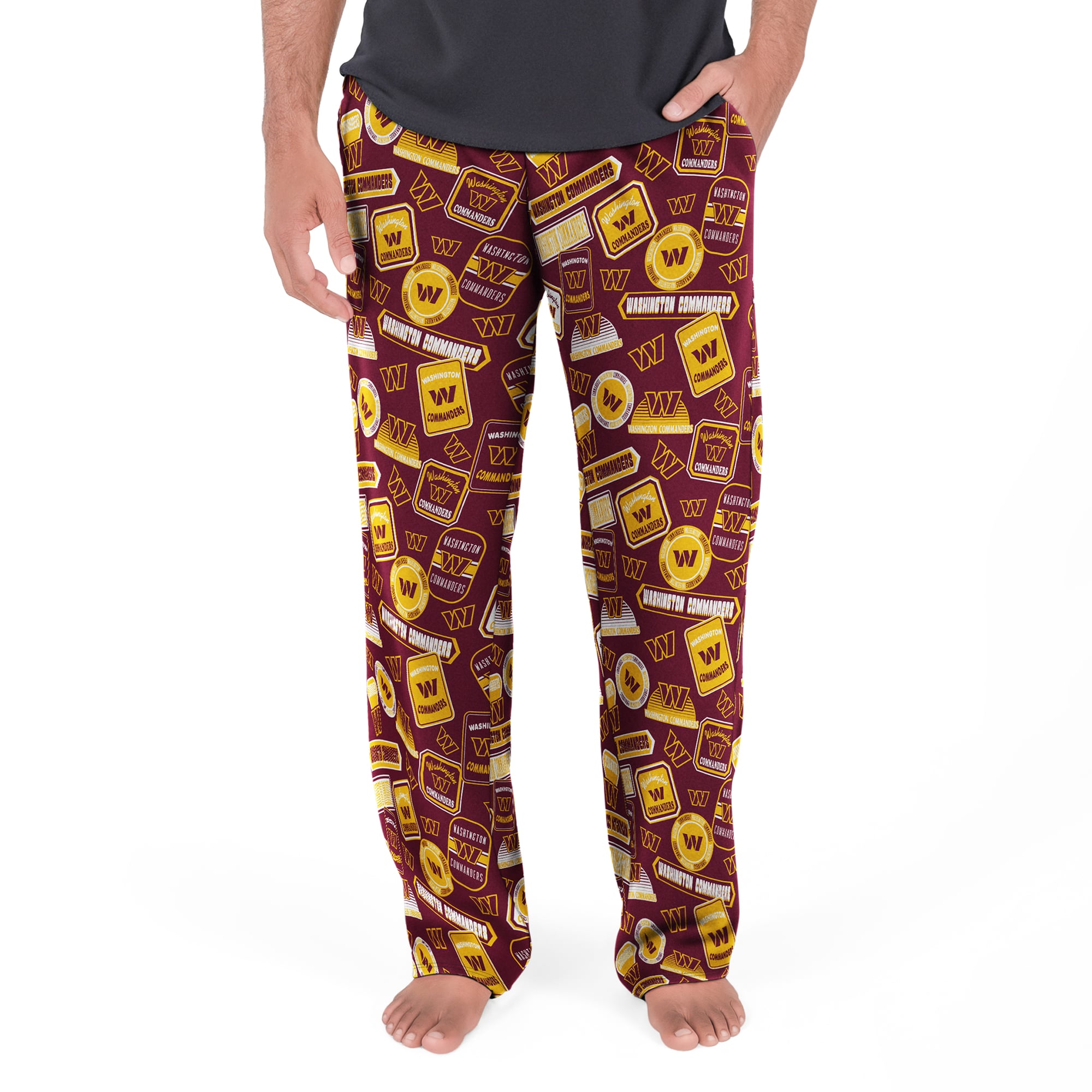 Pantalon de nuit Grady la marque Concepts Sport pour homme, couleur bordeaux, modèle Washington Commanders.