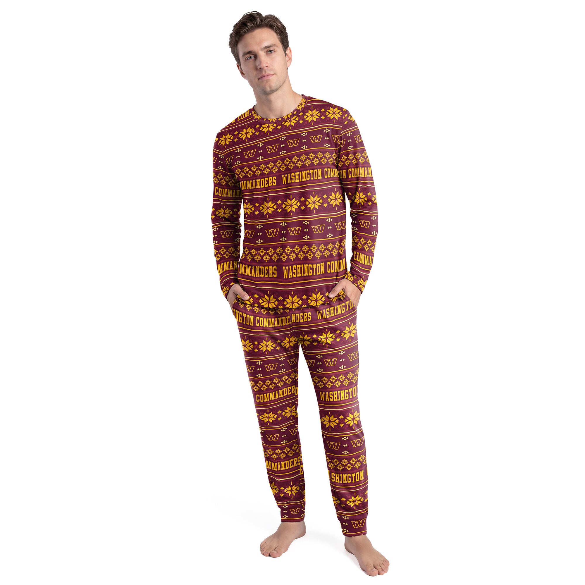 Ensemble t-shirt à manches longues et pantalon pour homme Concepts Sport bordeaux Washington Commanders Jubilee