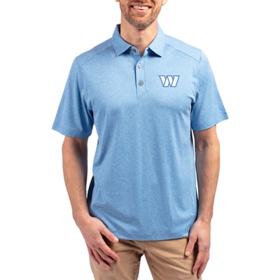 Washington Commanders Cutter & Buck Forge Eco Stretch Recycled Polo - Heather Powder Blue