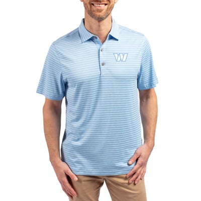 Washington Commanders Cutter & Buck Men's Forge Eco Heathered Stripe Stretch Recycled Polo - Mint