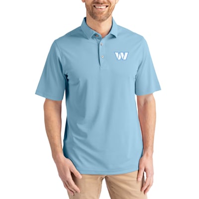  Washington Commanders Cutter & Buck Virtue Eco Pique Recycled Polo - Powder Blue