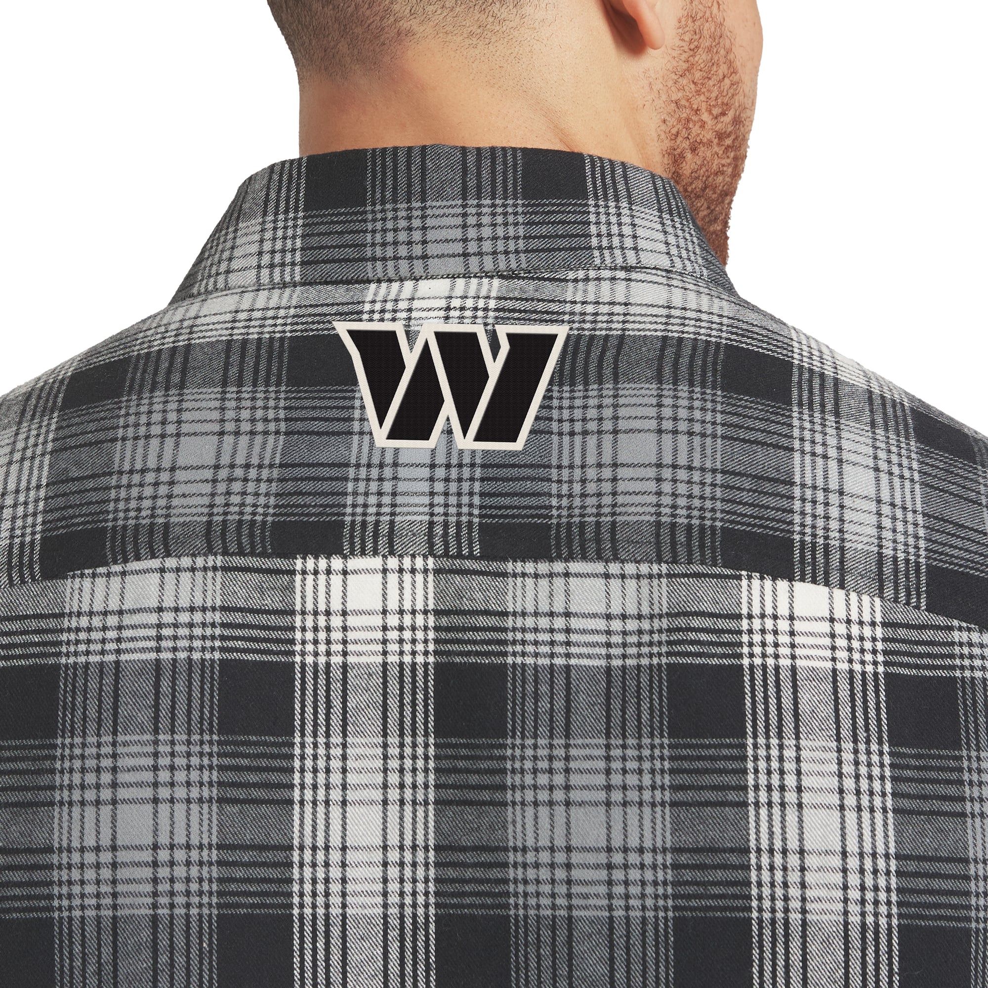 Men's Darius Rucker Collection by Fanatics Black Washington Commanders Flannel Plaid Long Sleeve Button Up Shirt