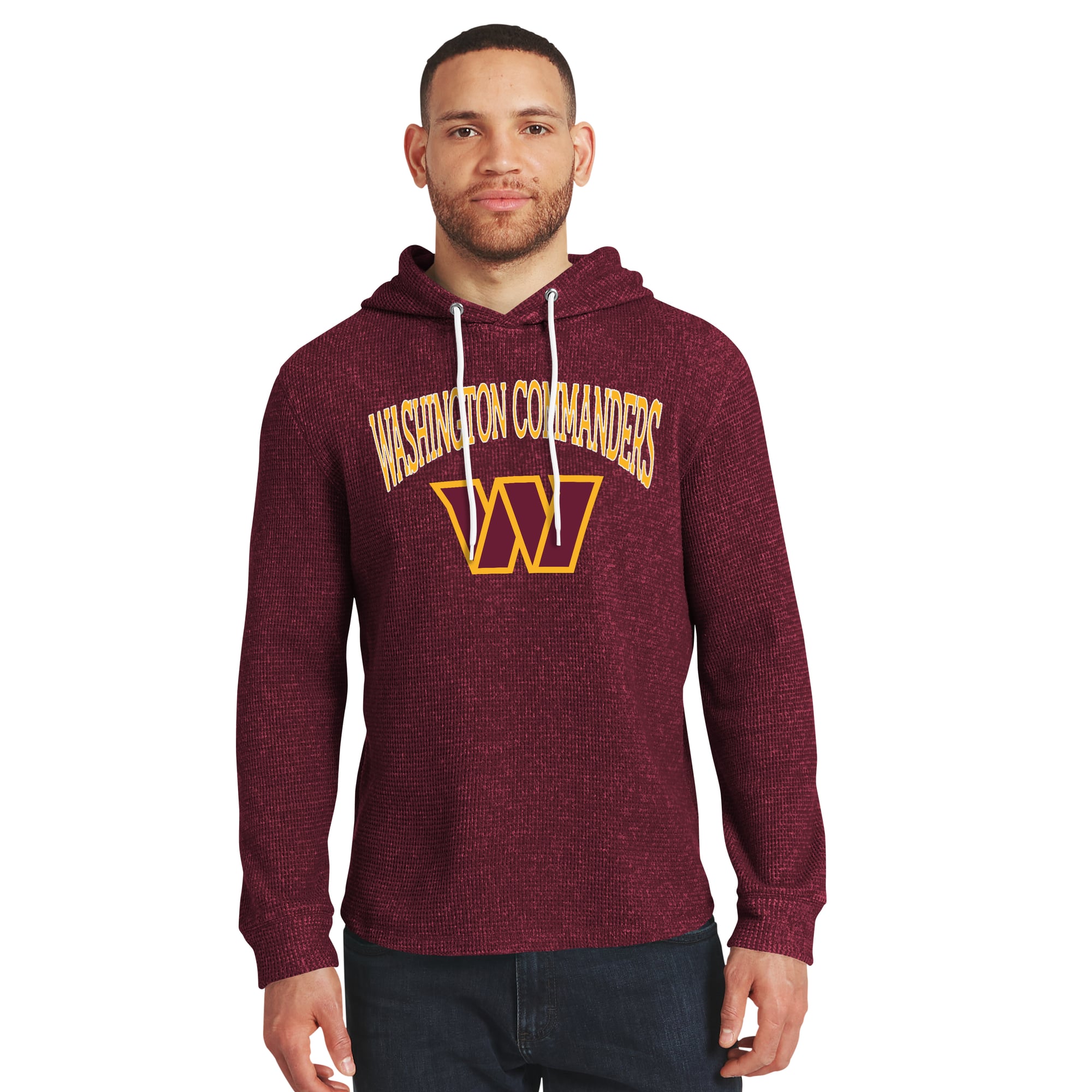 Collection Darius Rucker pour homme par Fanatics T-shirt à manches longues en maille gaufrée bordeaux Washington Commanders