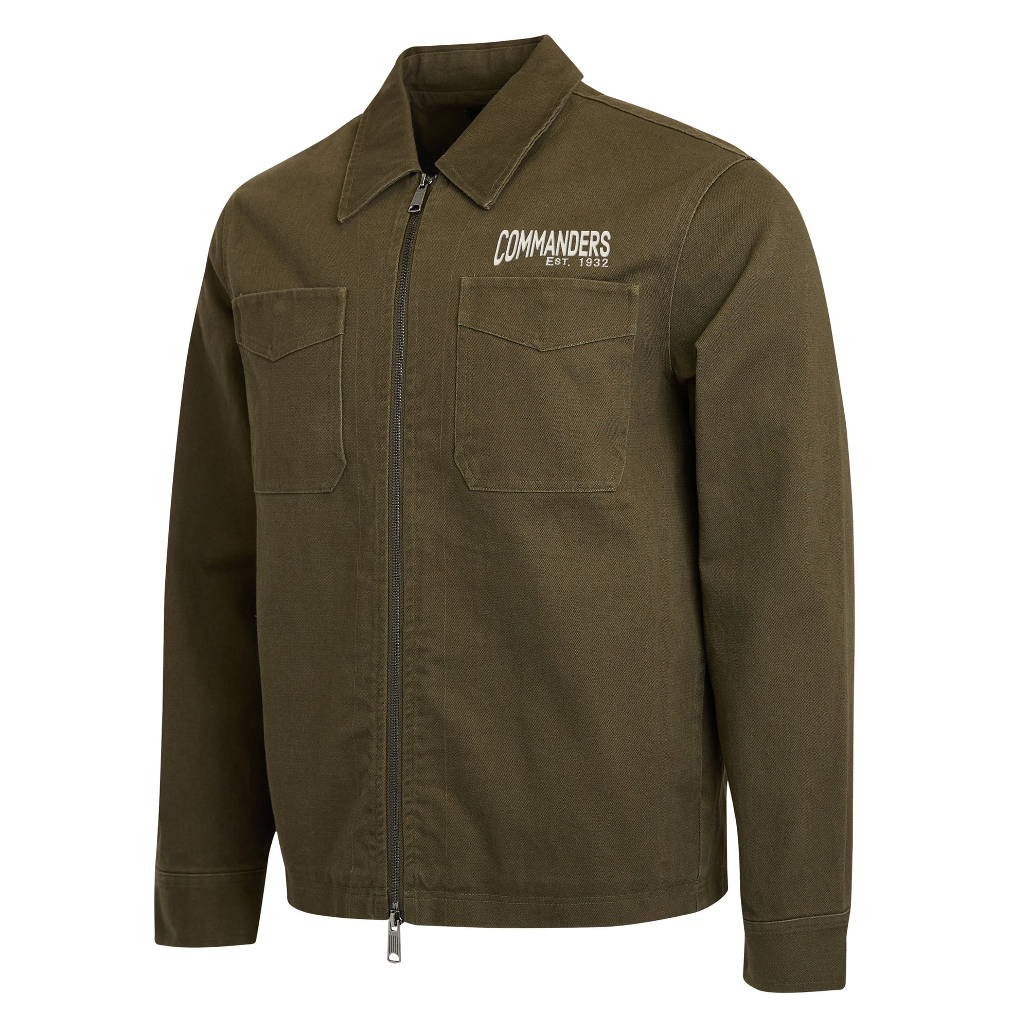 Veste zippée intégrale en toile brossée Olive Washington Commanders de la collection Darius Rucker pour homme par Fanatics