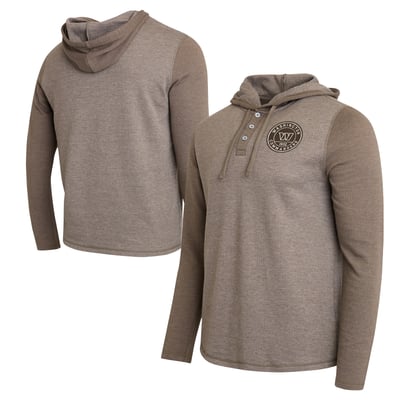 Washington Commanders Darius Rucker Collection by Fanatics Knit Hooded Henley Long Sleeve T-Shirt - Tan/Brown