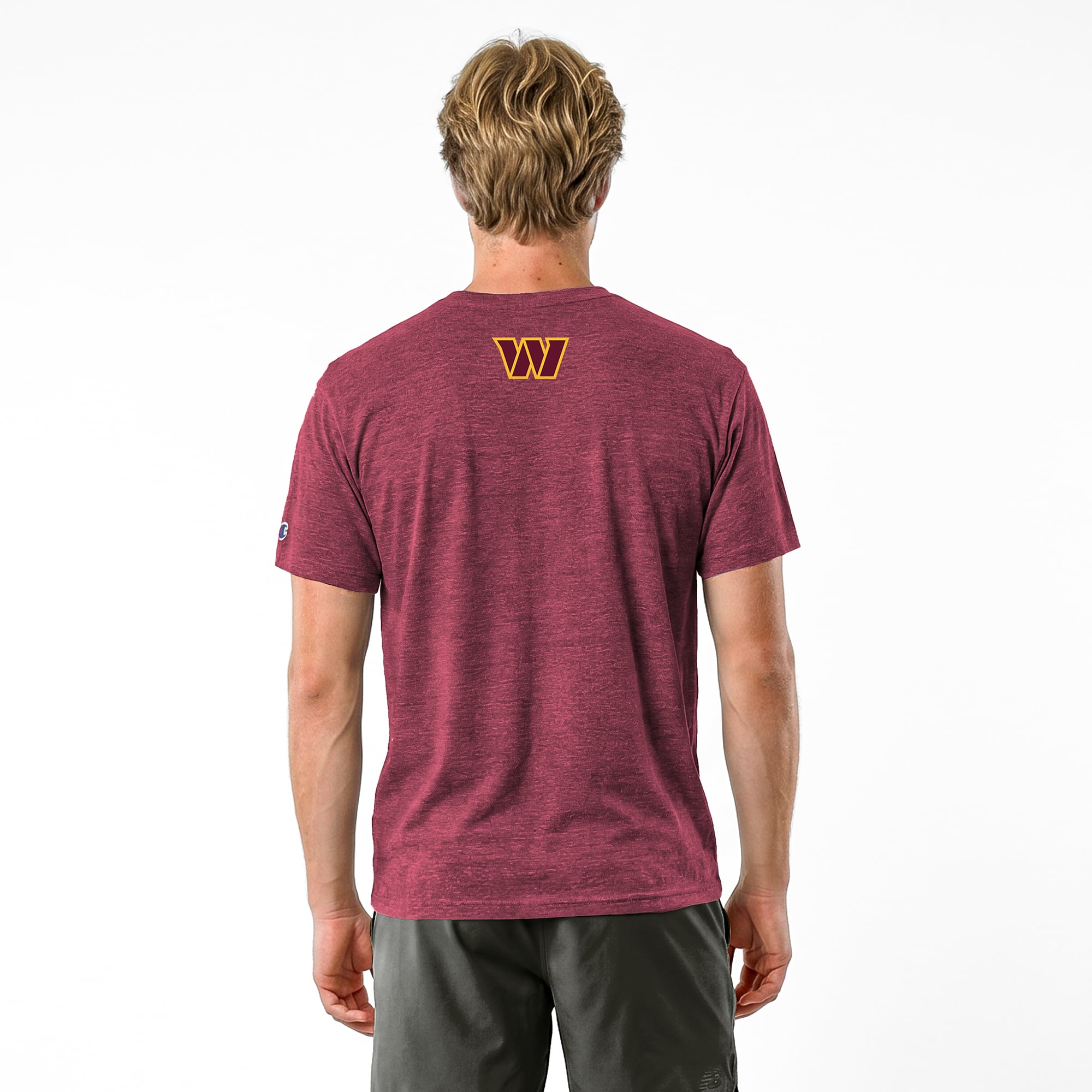 Men's Disney x Champion Burgundy Washington Commanders Hamm Tri-Blend T-Shirt