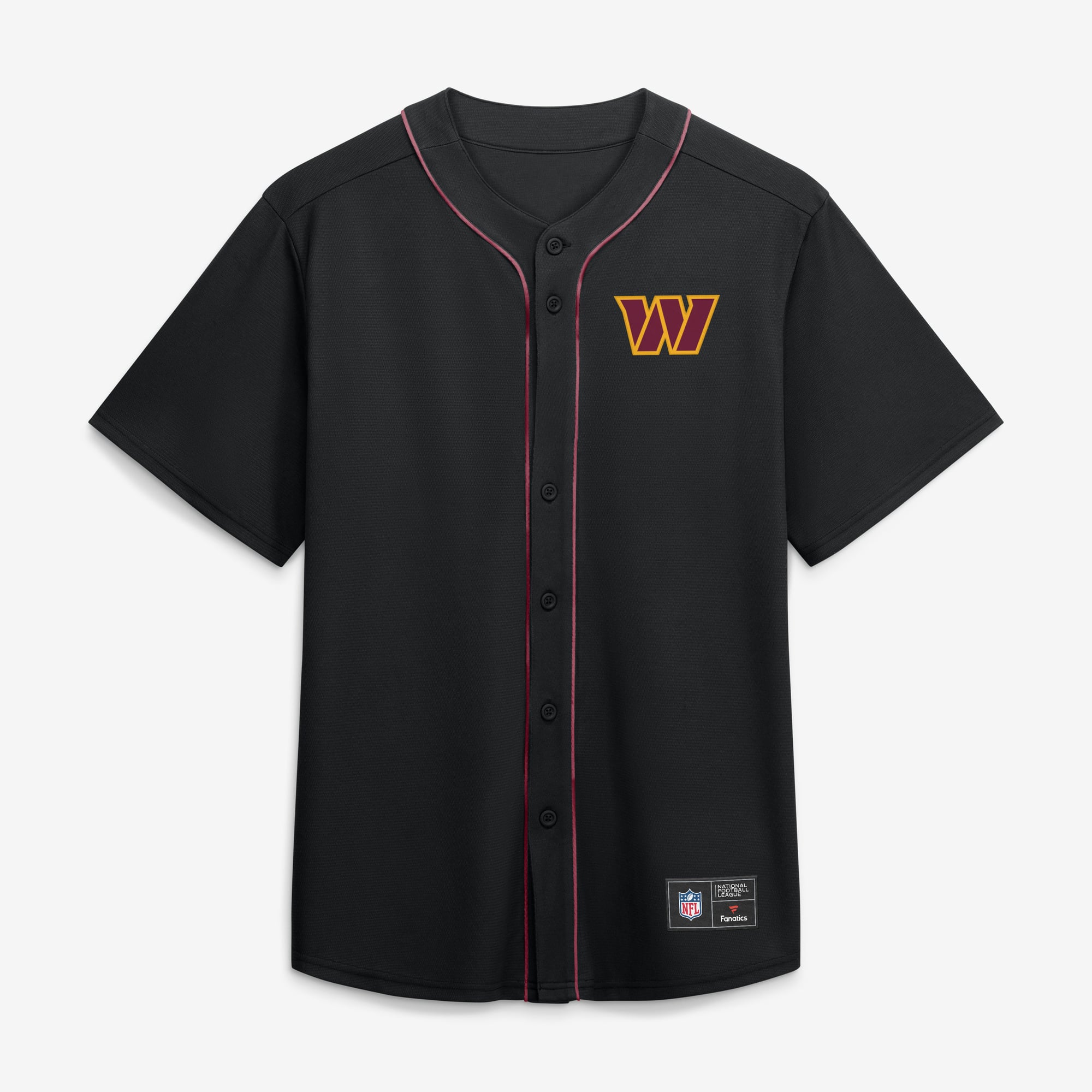 Men's Fanatics Black Washington Commanders After Hours Button-Up Baseball Top