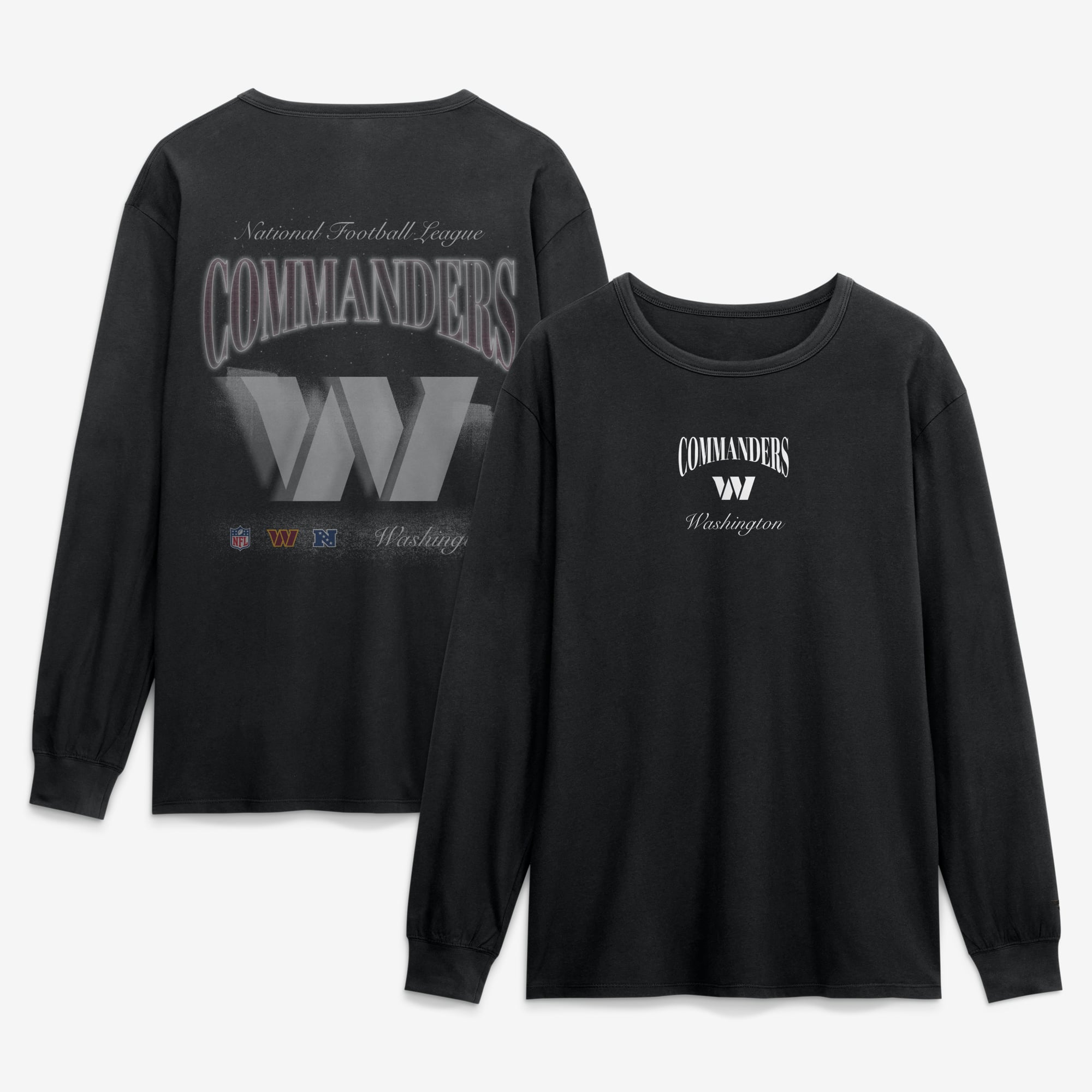 T-shirt à manches longues Fanatics Black Washington Commanders Midnight Falls pour homme