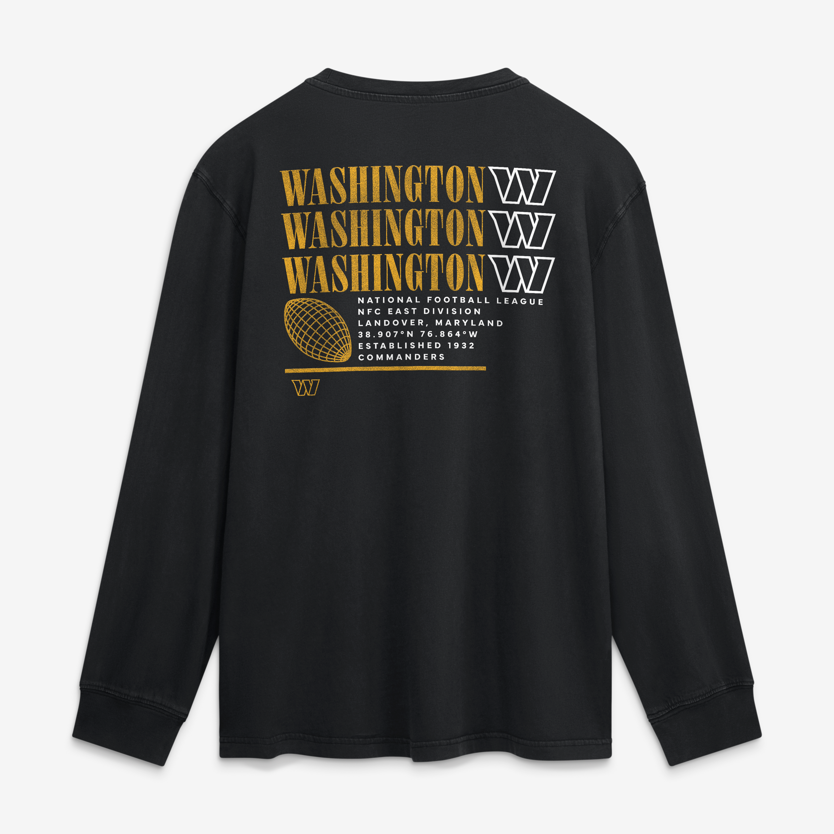 Men's Fanatics Black Washington Commanders Relaxed Fullback Drive Long Sleeve Fashion Top