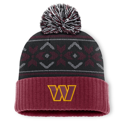 Washington Commanders Fanatics Snowday Cuffed Knit Hat with Pom - Burgundy/Black