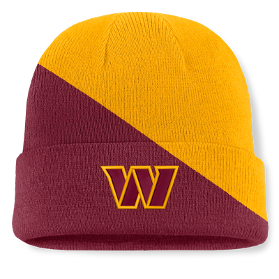 Washington Commanders Fanatics Tilt Cuffed Knit Hat - Gold/Burgundy