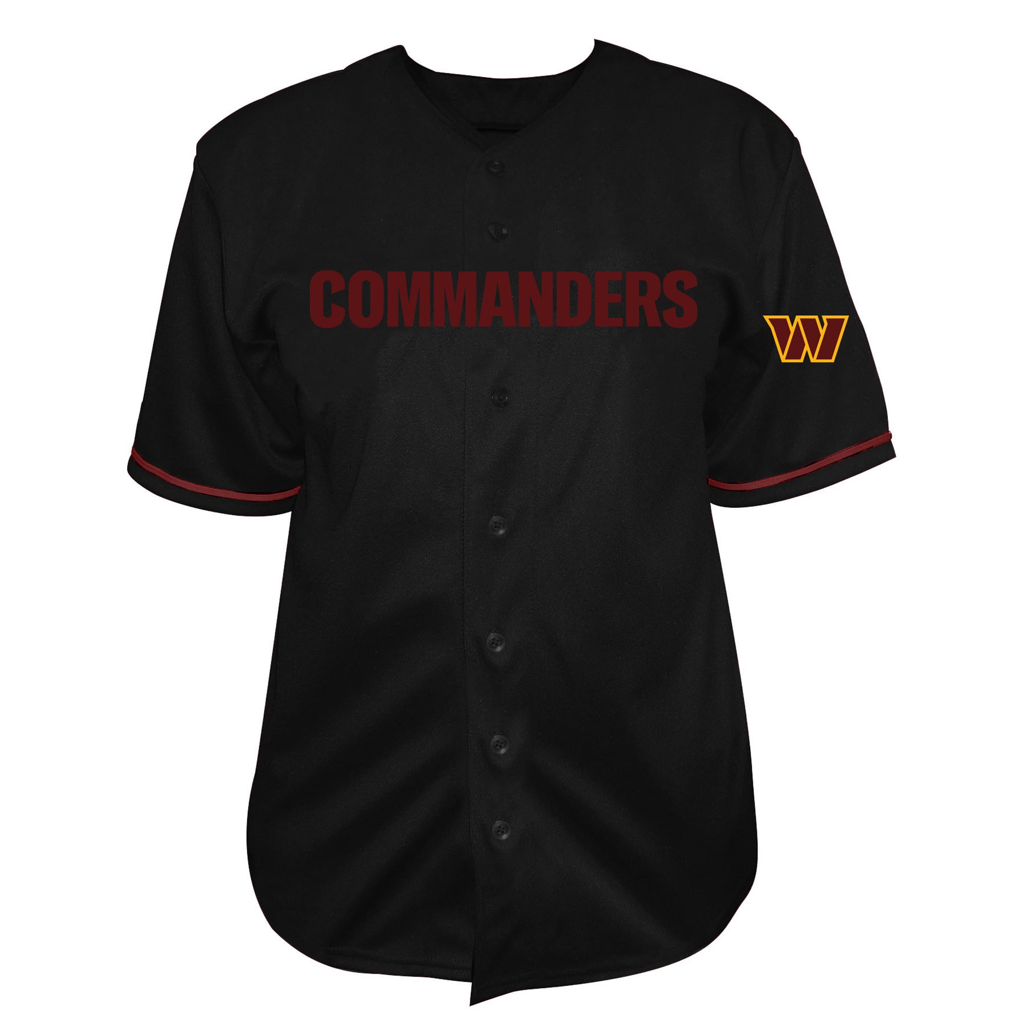 Men's Fanatics Jayden Daniels Black Washington Commanders Big & Tall Button-Up Baseball Jersey