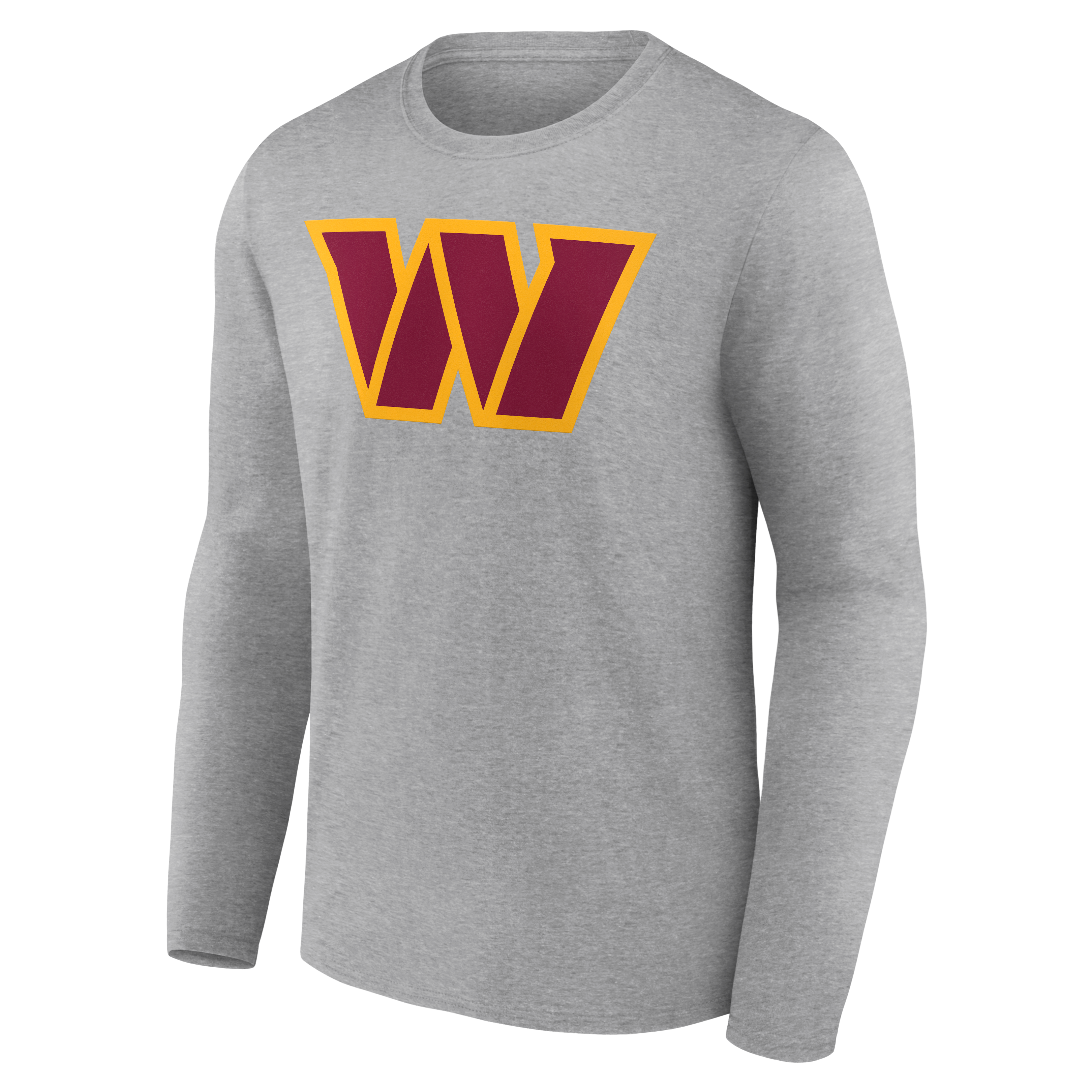 T-shirt à manches longues authentique et personnalisé avec nom numéro de l'équipe des Washington Commanders, gris, pour homme