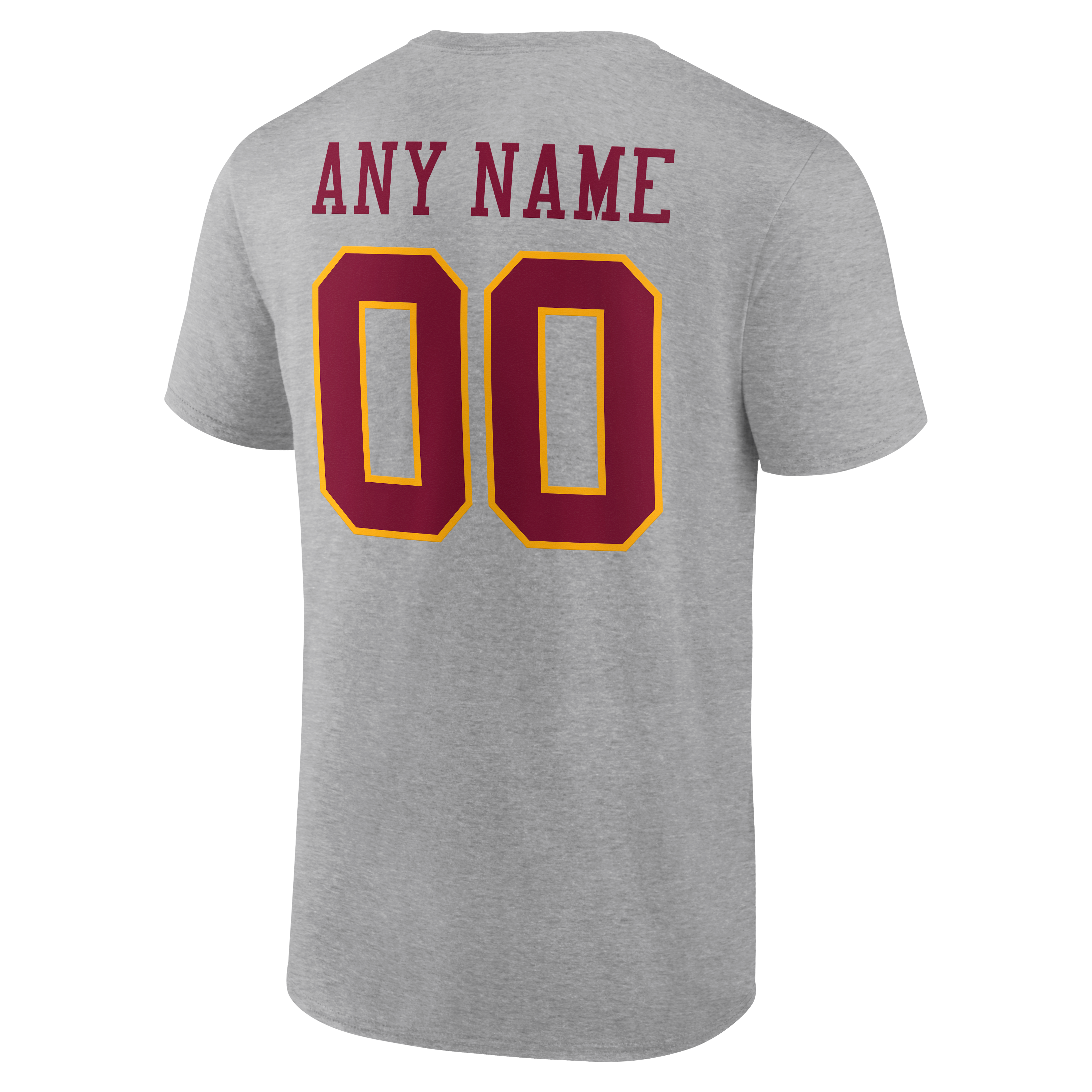 T-shirt authentique personnalisé avec nom et numéro de l'équipe des Washington Commanders, gris, pour homme