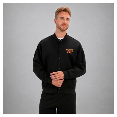 Washington Commanders Levelwear Logo Luxe Signature Tri-Blend Bomber Jacket - Black