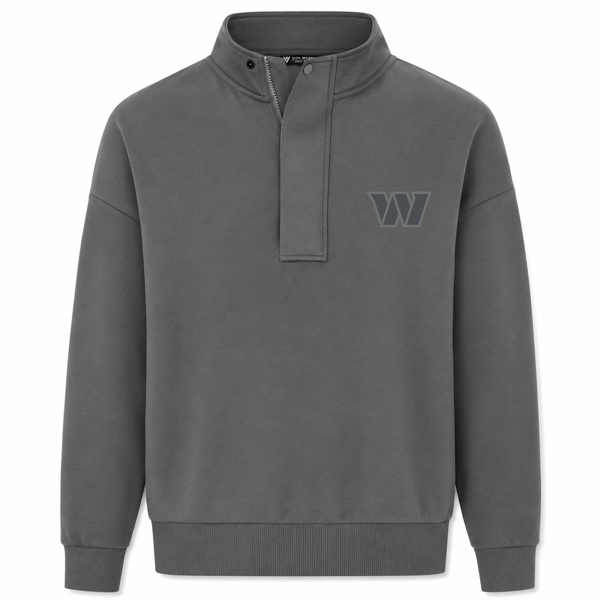 Pull à col zippé Levelwear gris Washington Commanders Core Logo Luxe Stein pour homme
